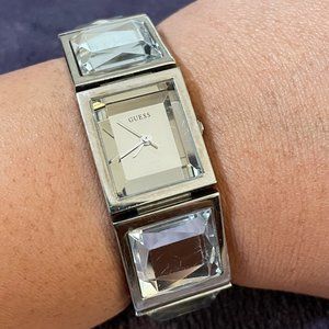 Guess Women's Silver Crystal Watch